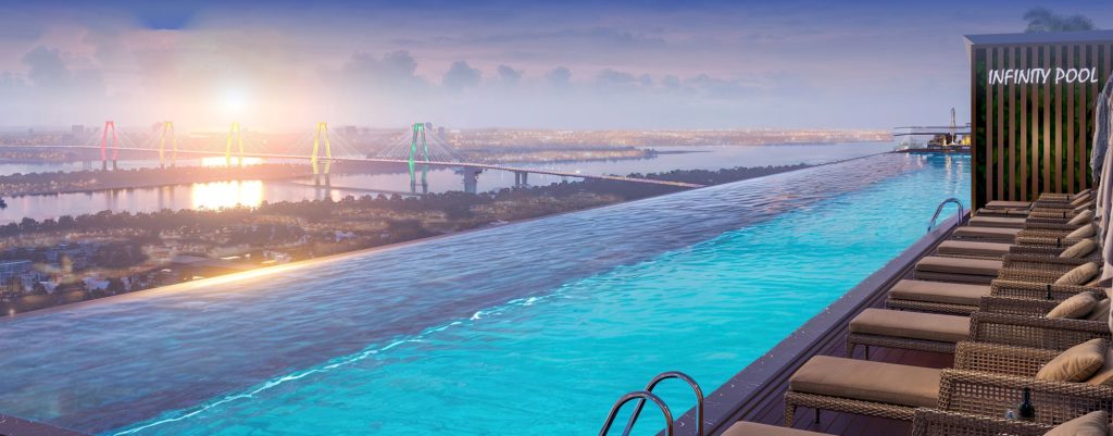 Hồ bơi vô cực rộng 923.7m2