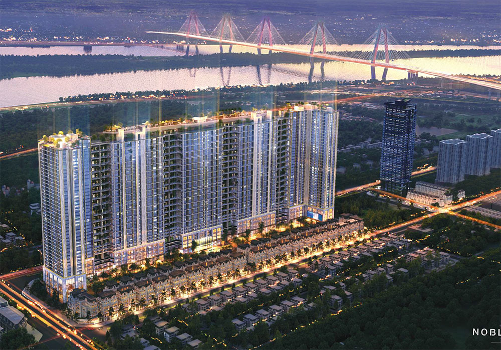 Dự án Noble Crystal Tây Hồ Gồm 5 tòa tháp cao 40 tầng, 3 tầng hầm, cung cấp 955 căn hộ. Dự kiến giá bán căn hộ 150-270 triệu đồng/m2, bàn giao vào năm 2026.